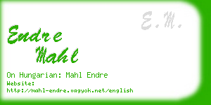 endre mahl business card